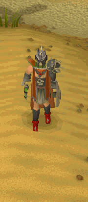 A player performing the Ranging cape emote.