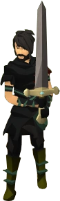 A player wielding a Steel 2h sword.