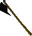 A detailed image of a black halberd.