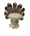 A turkey in a toadstool.