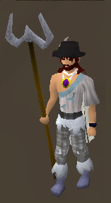 A player wielding the Zamorak Mjolnir.