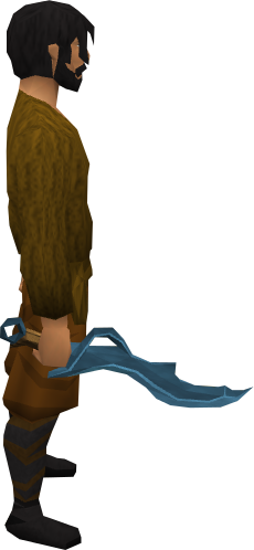 A player wielding a Rune scimitar.