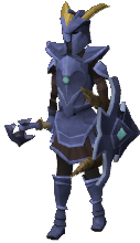 A player wearing an argonite full helm.