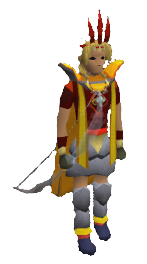 A player wielding a crystal bow.