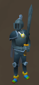 A player wielding a Rune two-handed sword.