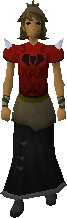 A male player wearing a dragon chainbody.