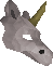 A detailed image of a white unicorn mask.