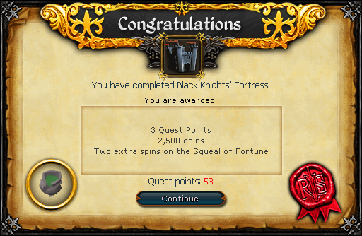 Black Knights' Fortress Reward