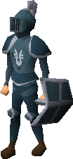 A player wielding an Armadyl kiteshield along with other Armadyl equipment.