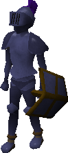A player wearing the full Mithril armour set