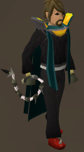 A Player wielding an Abyssal whip painted white