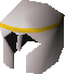 A detailed image of a white medium helmet.