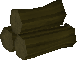 A detailed image of some willow pyre logs.