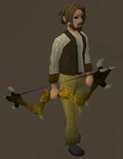 A player wielding a yellow coloured Dark Bow.