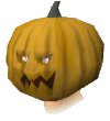 The chat head of a player wearing a jack lantern mask