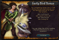 The Early Bird interface that opens upon completing Some like it cold quest within the early bird period.
