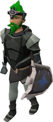 A player wielding the Falador shield 4.