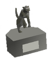 A medium statue of Bob the cat