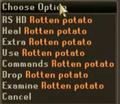 Options rotten potato gives when used