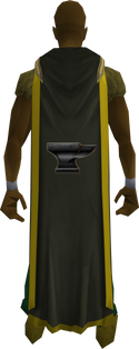 A player wearing a trimmed Smithing cape.