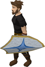 A player wielding the Falador shield 3.