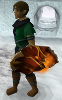 A player wielding a fully charged dragonfire shield.