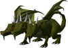 Three-headed green dragon