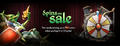 An advertisement promoting 50% off Spins on the RuneScape homepage