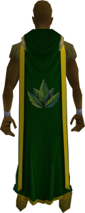 A player wearing a trimmed Herblore cape
