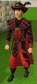 A male player wearing full dragon ceremonial.