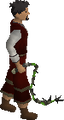 A player wielding an abyssal whip painted green