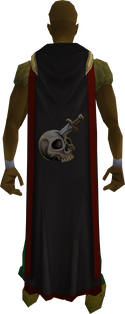 A player wearing a trimmed Slayer skillcape.