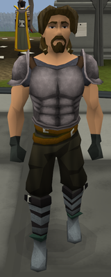 A player equipped with a fighter torso.