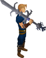 A player wielding a Godsword donning the Armadyl hilt.
