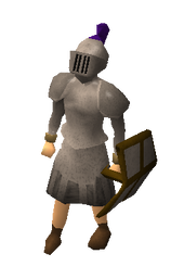 A player wearing a Steel plateskirt.