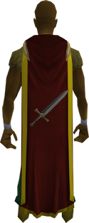 A player wearing the trimmed Attack cape (t).