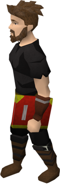 A player wielding Zamorak's unholy book.