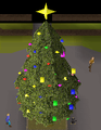 The completely decorated Christmas Tree in Varrock in the 2005 Christmas event.