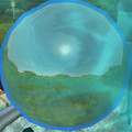 You can make out an image inside the portal.