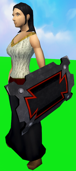 A player wielding a Black sq shield.