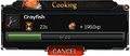 The interface showing how much fish you have left to cook