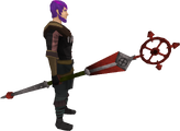 A player wielding a red ancient staff