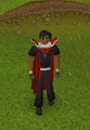 A player performing the Constitution cape emote (click to play).