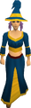 Blue wizard robes with gold trim.