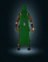 A player wearing an untrimmed Farming cape.