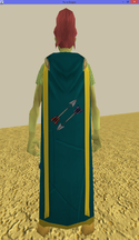 A player wearing a trimmed Fletching cape (t).