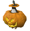 A penguin in the festive pumpkin disguise, around only for Halloween.
