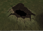 The cave entrance which leads to the plutonial chinchompa's lair.