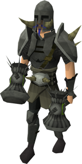 A player equipped in a full Torag's set.