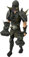 A player wearing Torag's armour